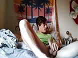 Horny twink with broken leg