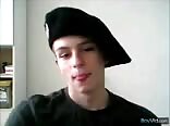 Hot beret hat boy jacking of a large uncut dick