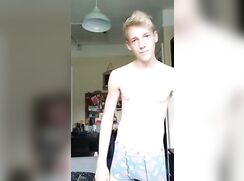 Hot Blond Twink Boy Shows Awesome Cock Gay Boys Porn GBT