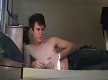 Hot boy wanking in bed
