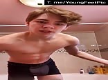 Hot fit teen boy porn shows body and feet