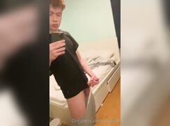 Hot Ginger Lad Mirror Wank