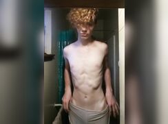 Hot ginger teen wanks and cums