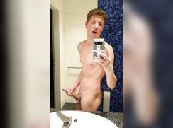 Hot Hung Twink Jaden Cums In Public Restroom