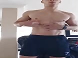 Hot muscled dude strokes uncut cock to nice load boys porn