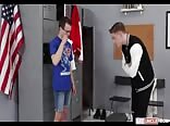 Hot student fuck a Nerd by the locker room boys porn