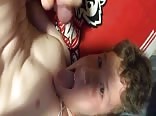 Hot teen cums on his face