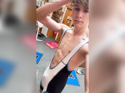 HOT TWINK DARES TO SHOW BONER AT THE GYM! PART 2