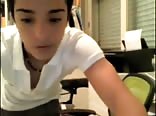 Hot twinks cums in office