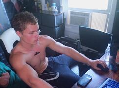 Hot young guy jerking on cam