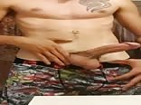 Hottie jerking in the bathroom