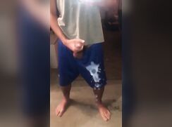 HUGE cum shot on mirror gay boys porn