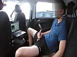 Huge cumshot inside car