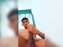Hung Latino wanks and cums
