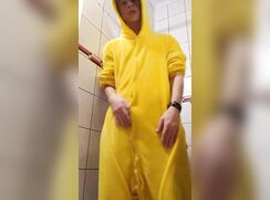 Hung Pikachu in the shower