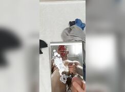Hyperspermia Jock Sprays His Mirror porn