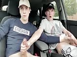 In car wank and suck boys porn