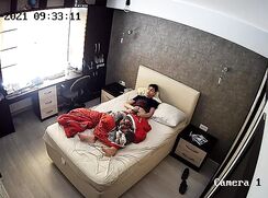Ipcam, Boy masturbates in his bed porn caught
