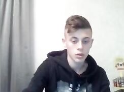Italian cute boy with round smooth ass nice cock on cam