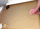 Jack Off on Table, 13 Creamy Shots - handjob, cum 