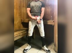 Jacked up Baseball Player DILF JockDad87 Edges in the Sauna