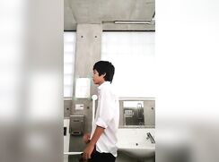 japanese boy wanking at toilet