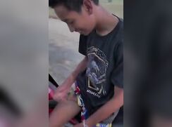Jerk friend on bike