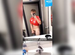 Jerk off and cum in toilet