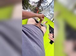 Jerking & Cumming Outdoors on Hammock 243