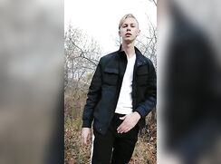 Jerking in Nature Boys Gay Porn Cumming outside
