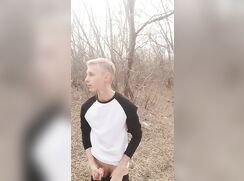 Jerking in Nature Porn Boy cums outside :-)
