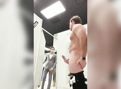 Jerking off at Store and Hot Employee Busts You