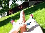 Jerking off in public twinks gay porn