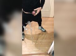 jizzing on the mirror