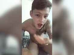 KTB - Twink First Time Self Cum On Face