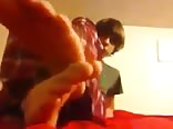 lad plays with his feet