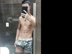 Latino Teen Fingers, Wanks & Cums