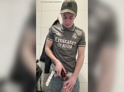 Locked piss boy drinks his own piss