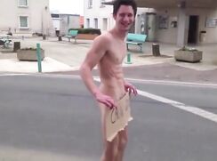 Losing bet means nudity on street