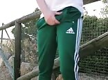 Making a quick stop while taking a walk to unload boys porn