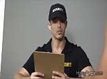 Mall cops ass fucks two suspects on the desk