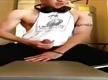 Mascular twik jerks his dick