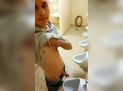Me Pissig in Restaurant Uncut Shaved dick