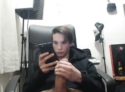Milking huge cock