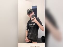 mirrorcam hotboy cums in washroom