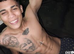 Muscle Latino boy Lucian Reed shows off his hot body