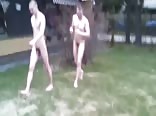 Naked Fighting between friends