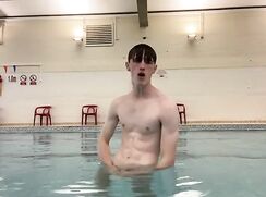 Naked in the pool