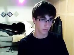 Nerdy guy jerk off
