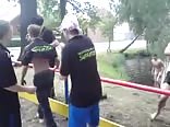 nude boy has fun with his friends